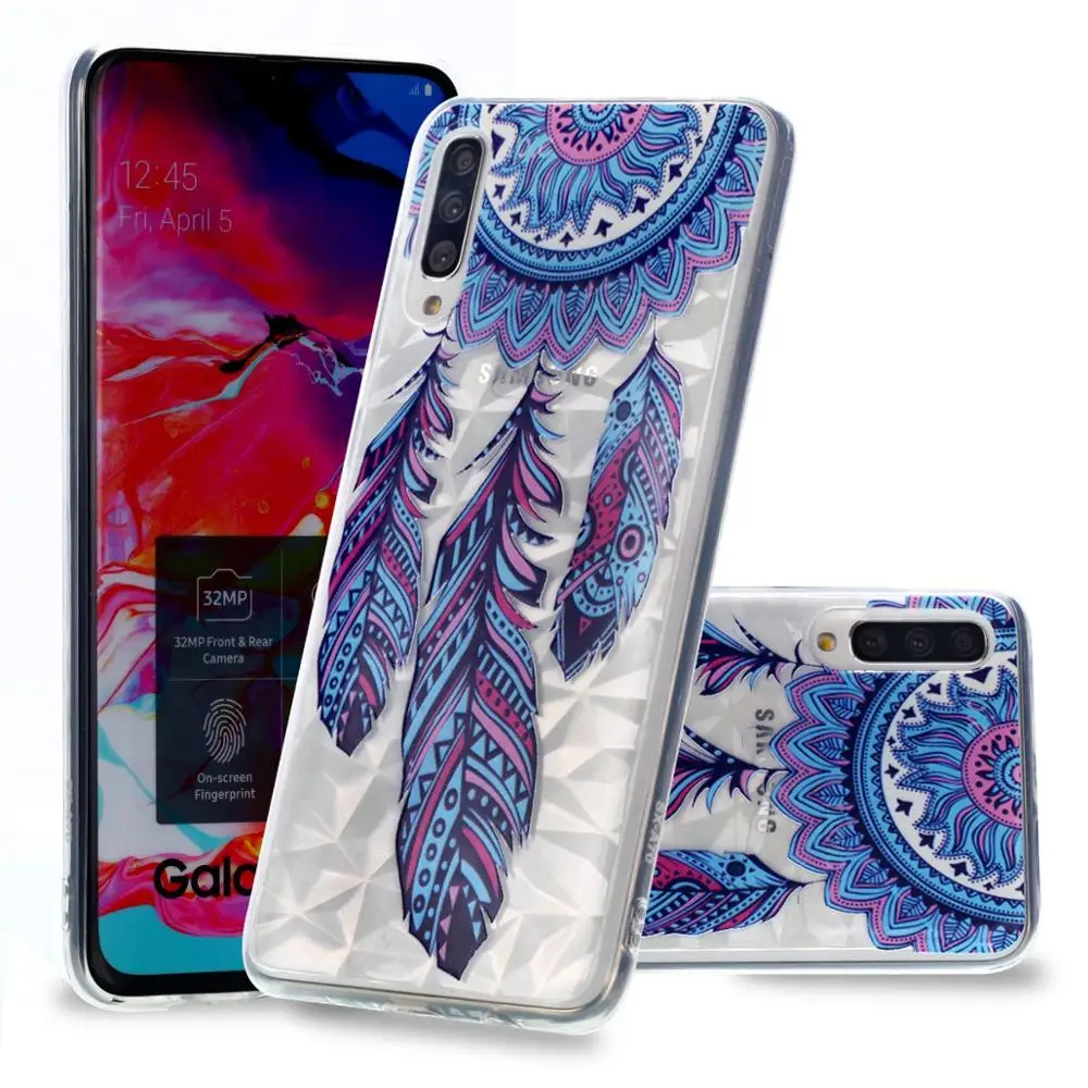 Роскошный чехол для телефона из ТПУ с алмазным узором samsung A30 A40 A50 цветочным