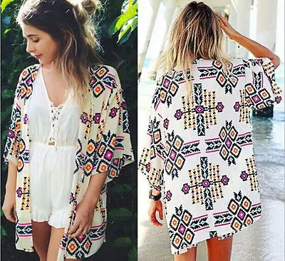 Женское шифоновое пляжное бикини Пляжная накидка кафтан летняя блузка новинка