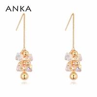 anka charm ball with crystal drop earring gold color tassel dangle earrings design for girls crystals from austria 123964