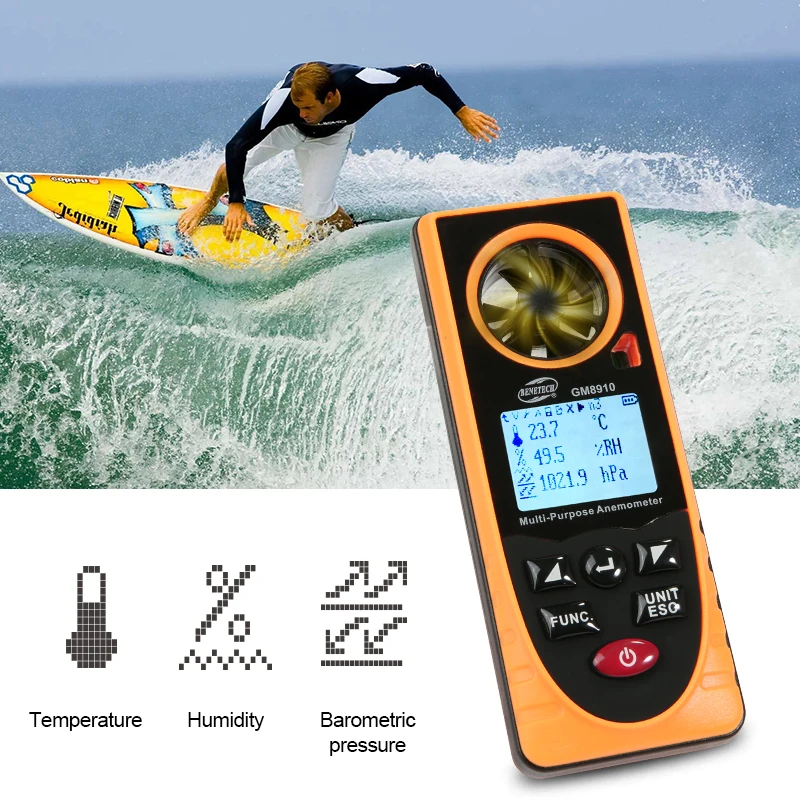 Многофункциональный Анемометр lux измеритель скорости ветра GM8910 Benetech|wind speed|anemometer
