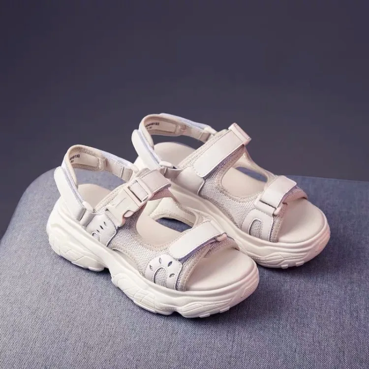 Женские босоножки; коллекция года; Летняя обувь на платформе; sandalias Mujer; женская летняя обувь на плоской подошве; Zapatos Chaussures Sandales Femme