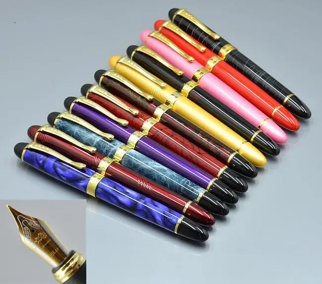 Высокое качество Jinhao X450 22 Цвета авторучки с золотой клип канцелярия Школьные принадлежности М перо Письма чернилами подарки