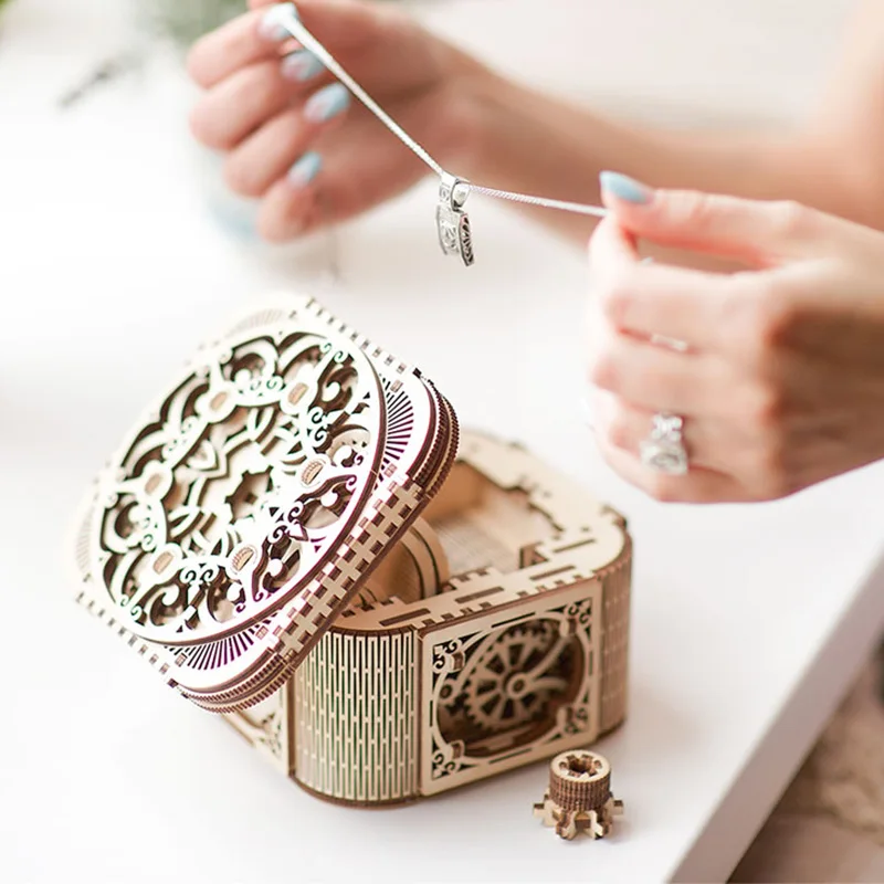 DIY деревянная сборная игрушка модель механической передачи вращающаяся пианино