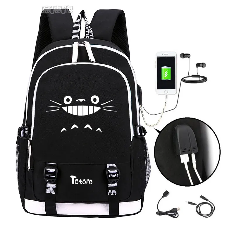 

Светящийся рюкзак Totoro для косплея для мужчин и женщин, школьный ранец для ноутбука в японском стиле аниме