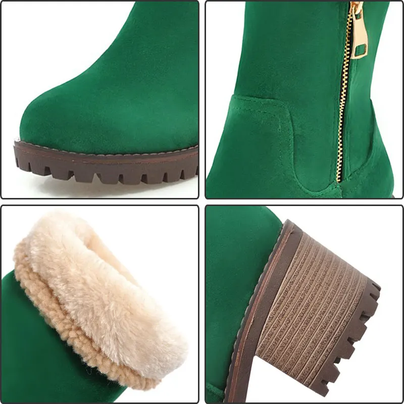 Женские Ботильоны на каблуке Fanyuan зимние Ботинки женские повседневные