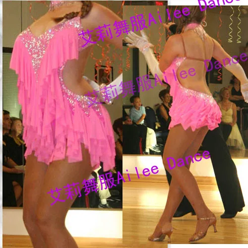 

Latin Dance Dress 2018 Limited Direct Selling Polyester Latin Fringe Dress Customized Competition Tailored Dance Women