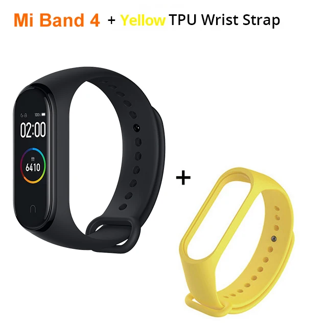 With yellow Xiaomi Mi Band 4, умный браслет, miband 4, браслет, пульсометр, фитнес, 135 мА/ч, цветной экран, Bluetooth 5,0, xiaomi mi band - Цвет: With yellow