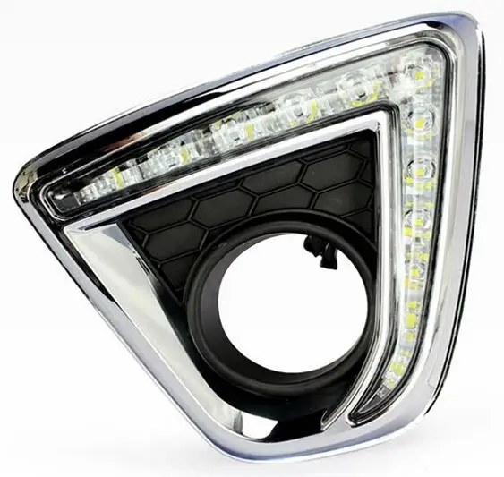 Type A Chrome Указатель поворота стиль реле 12V светодиодные дневные ходовые огни с отверстием для противотуманной лампы для Mazda CX-5 cx5 cx 5 2012-6 - Цвет: Type A Chrome