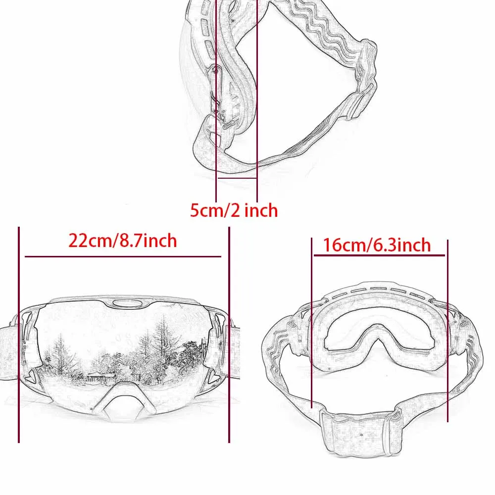 

Ski Goggles for Snowboard Anti-fog Snowmobile Winter Windproof Ski Glasses Mask Women Men Anti UV400 Sunglasses Eyewear