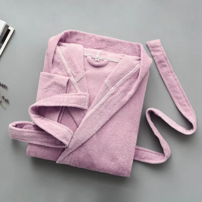 Winter Bathrobe Men With Hood Women Hooded Nightgown Home Clothes Warm Bath Robes Dressing Gowns Wedding Bridesmaid Robes White