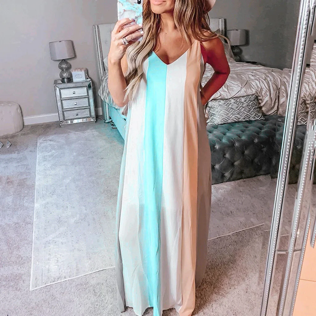 Женское пляжное платье без рукавов с принтом в стиле бохо свободное туника на