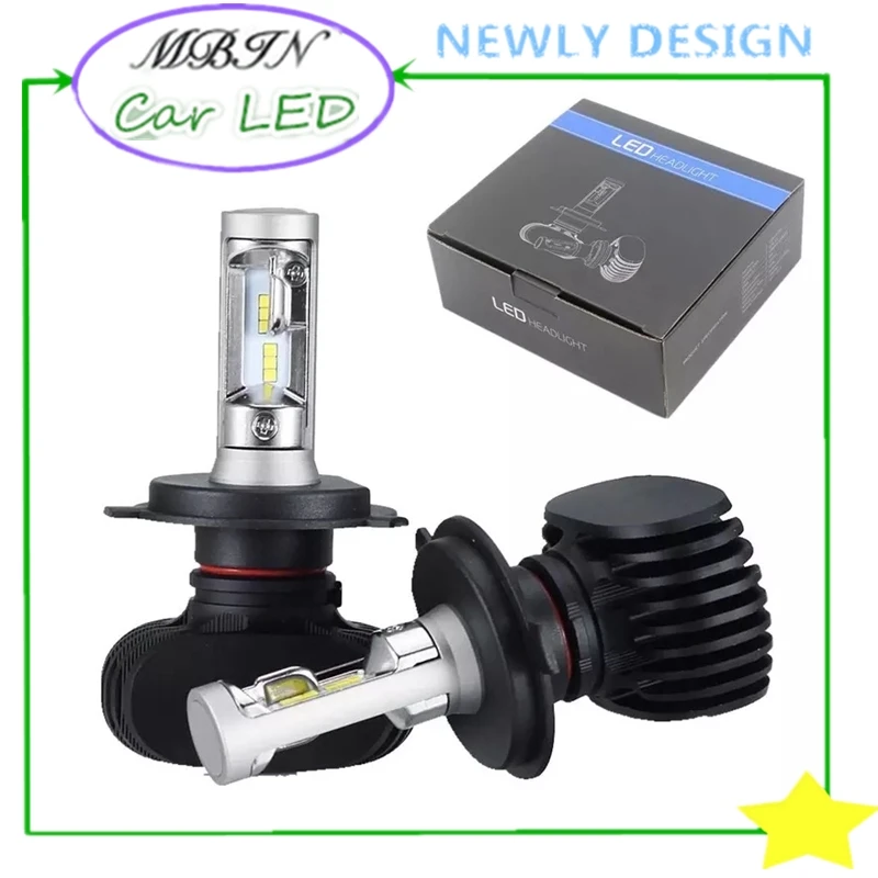

Dual beam S1 H4 Led kit vehicle 8000LM 50W 6000k aluminum cooling car headlight Front Lamp Fog Light energy saving light system