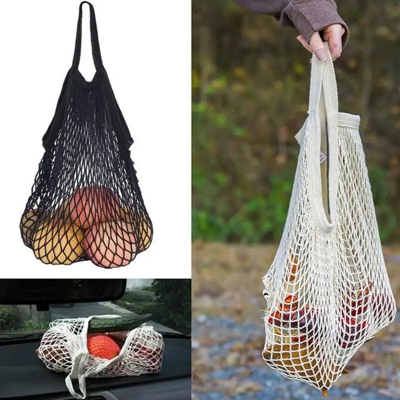 

Fashion Shopping Mesh Bag Reusable Fruit String Grocery Shopper Vegetables Storage Outdoor Handbag LX6716