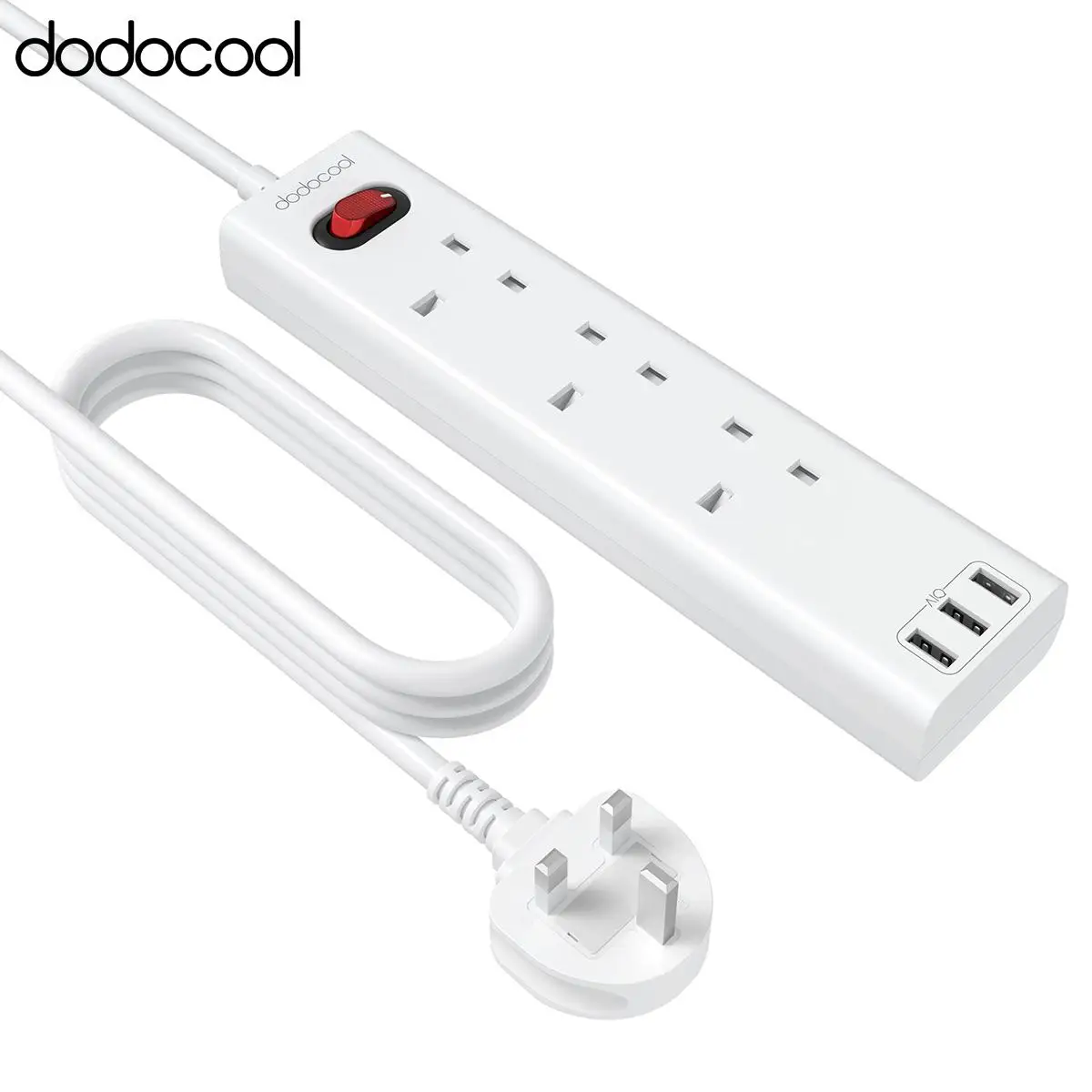 Dodocool сетевой фильтр с 3 usb-портами для зарядки и 3 разъемами для включения/выключения смартфонов, планшетов, компьютеров