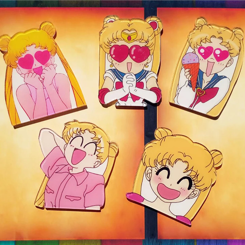 Акриловая брошь мультфильм японское аниме Sailor Moon 1 шт. броши для рюкзака