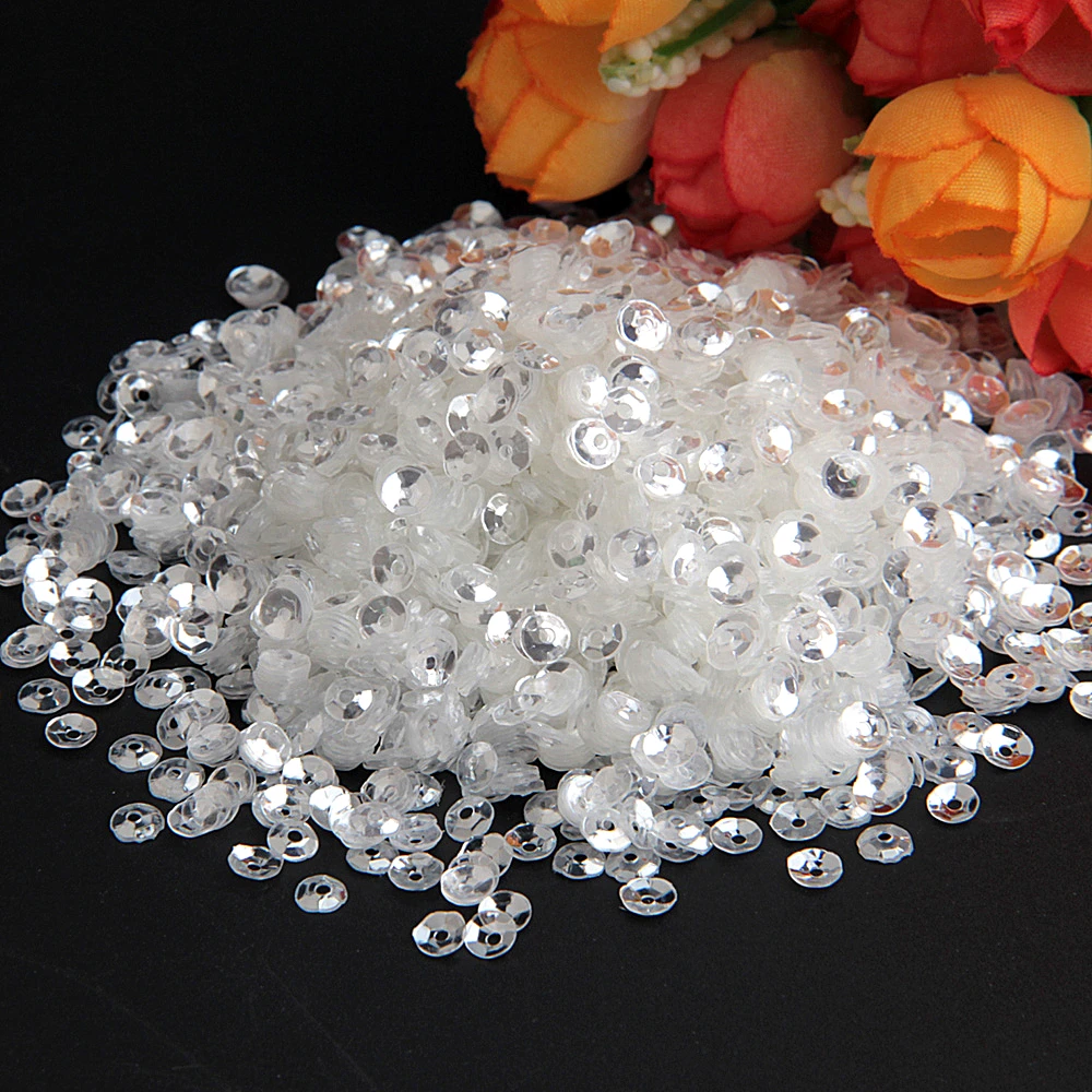 4mm cup crystal tran 20 г Блестки 3 мм-10 мм кристально прозрачные блестки плоская чашка Слива квадратный ПВХ свободные блестки для рукоделия Швейные аксессуары - Цвет: 4mm cup crystal tran