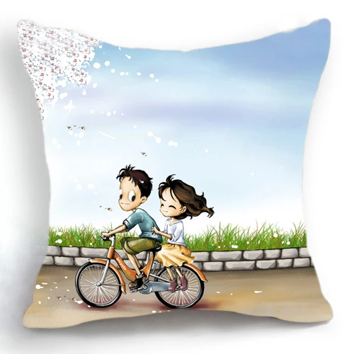 Романтическая пара Чехлы для подушек Подушки случае квадрат хлопок белье