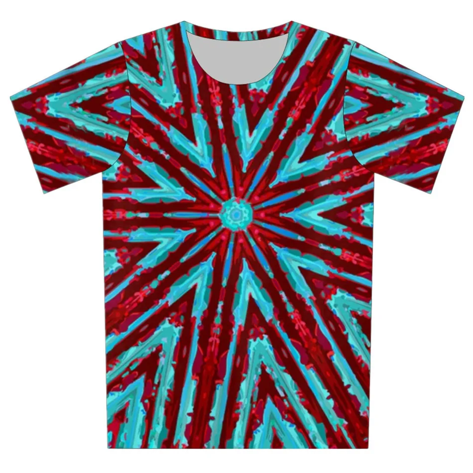 Joyonly/футболка для мальчиков и девочек с принтом синего красного цветов красивый