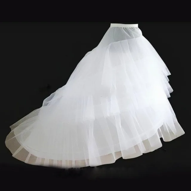

Wedding Petticoat Underskirt Big Train White Crinoline Slip 3 Hoops Petticoat Plus Size Bridal Wedding Accessories