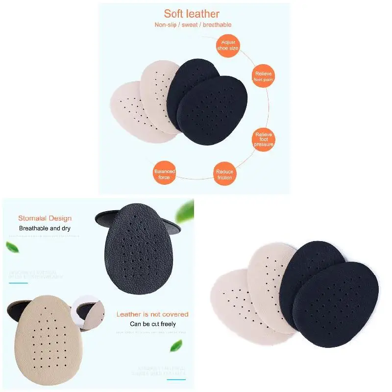 2 пары удобные кожаные стельки Нескользящие дышащие на высоком каблуке Лучшая