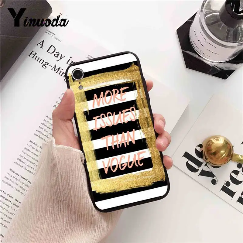 Yinuoda бренд больше проблем, чем Vogue роскошный PhoneCase для iPhone X XS MAX 6 6s 7 7plus 8 8Plus 5 5S SE XR 11 11pro 11promax