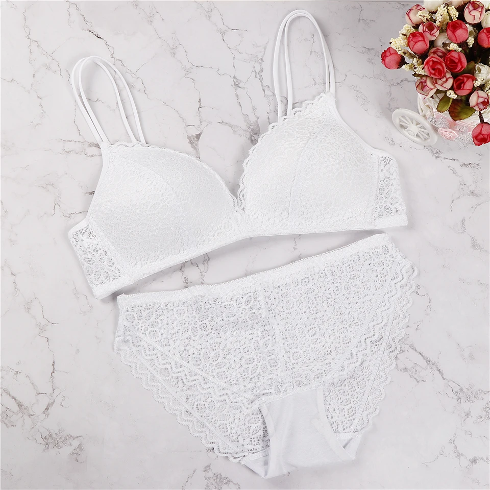 2018 кружевной комплект пикантного женского белья с бюстгальтером тонкой чашкой