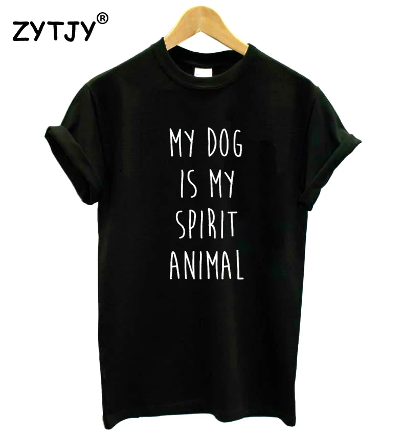 

Футболка женская хлопковая с надписью «My dog is my spirit»