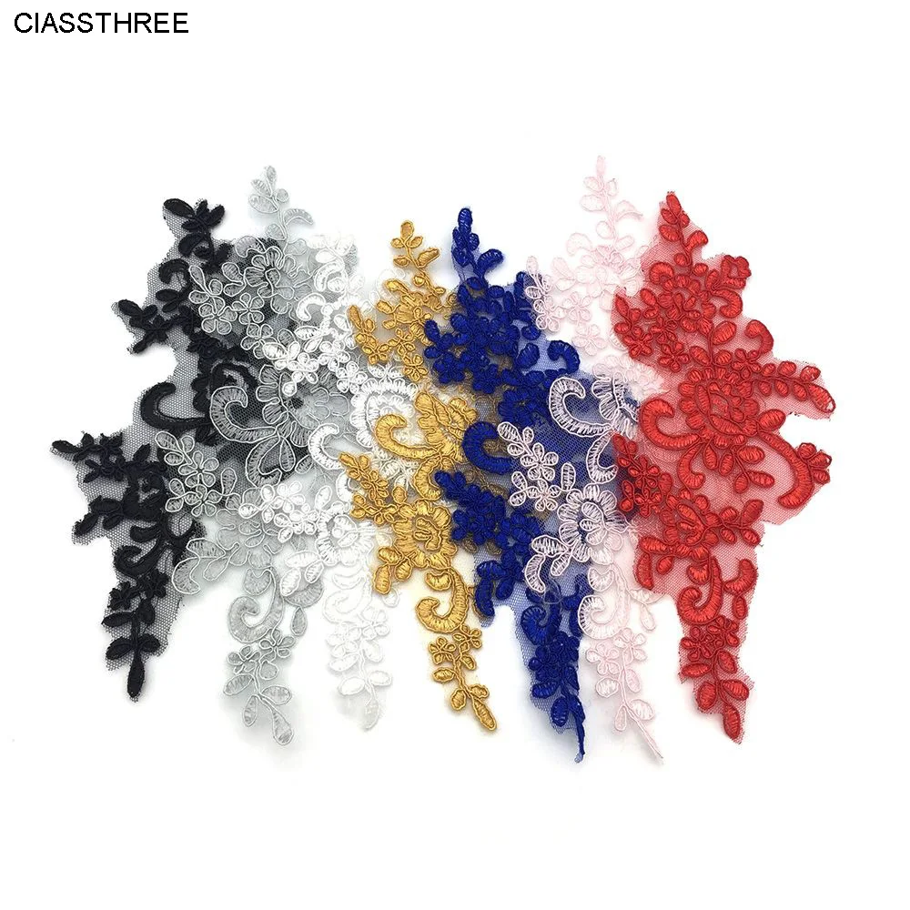 1 пара Свадебная Вышивка Аппликация Свадебное кружево Цветочный декор Полезная