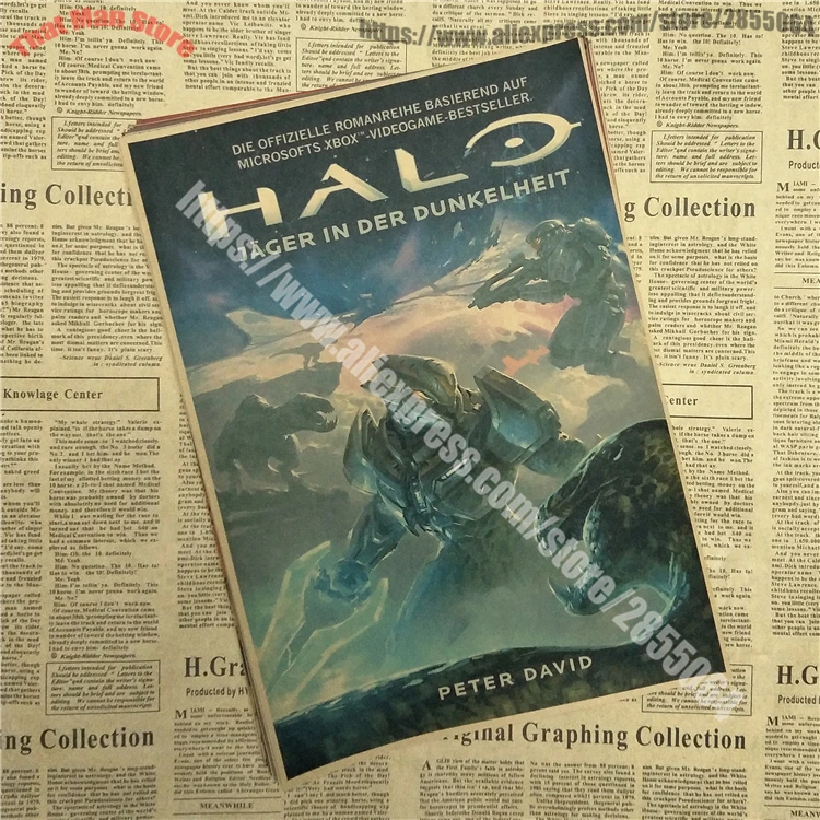 HALO 4 5 Guardians Master Chief Art винтажный основной плакат из крафт-бумаги с принтом Vedio игры картинки для гостиной настенный Декор