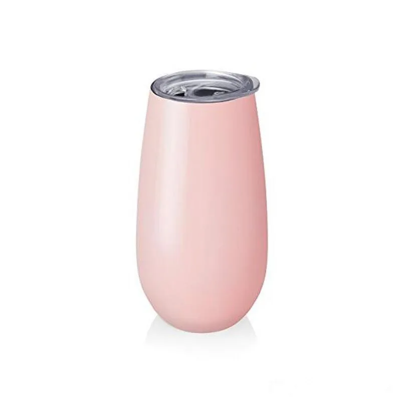 Quevin10pcs 6oz яйцо чашки бокалы для вина стаканы stemless Роза из нержавеющей стали с