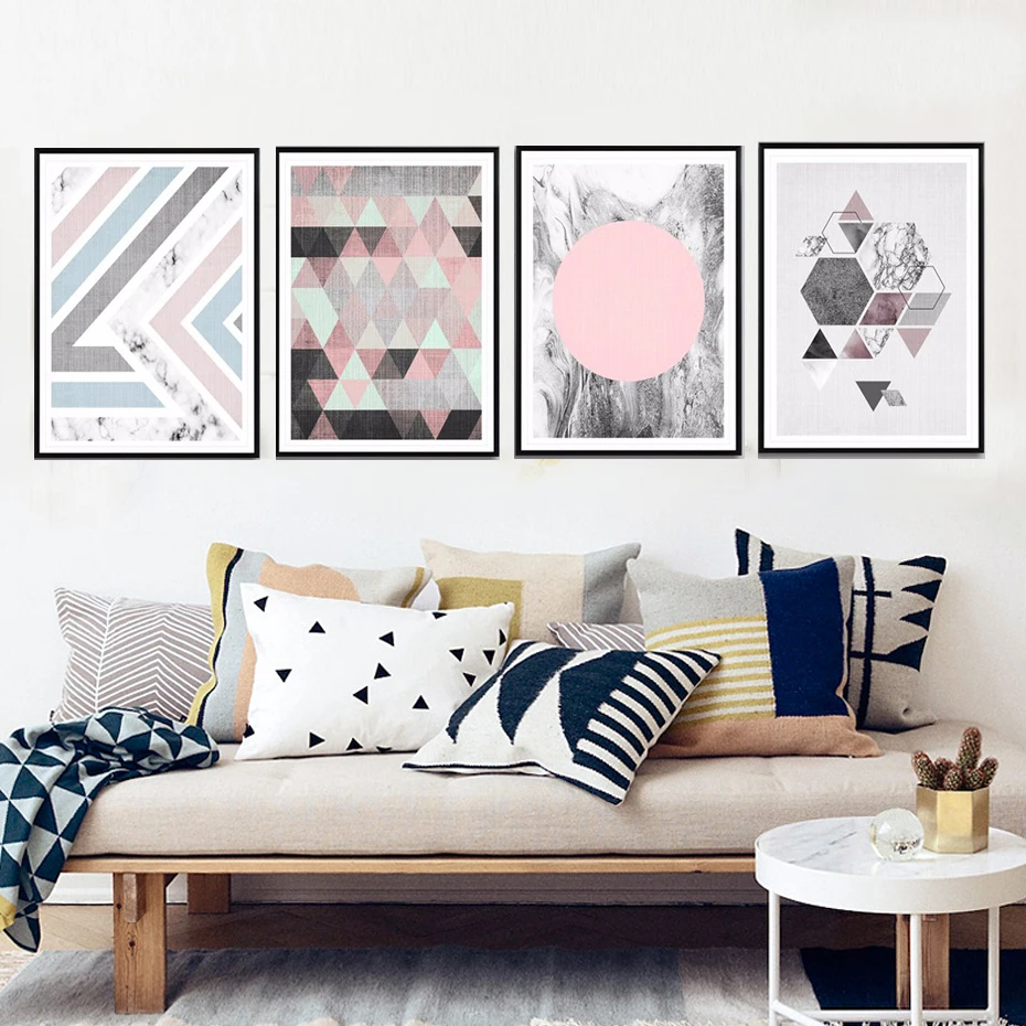 

Abstract Marble Canvas Painting Geometric Veins Wall Art Pictures Nordic Pop Poster HD Printing For Home Decor Unframed