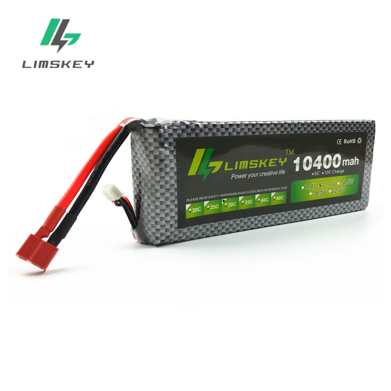 Limskey Power 11.1V 10400mAh 3s lipo battery 30C batteries and charger XT60 / T plug for RC Helicopter Quadcopter drone part