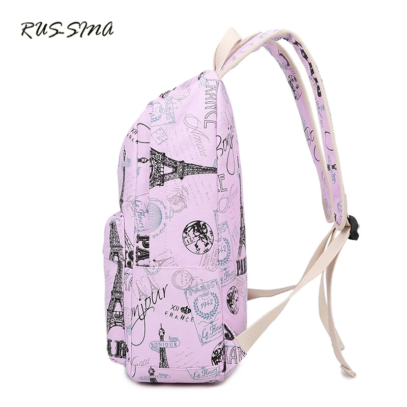 Новинка Весна 2018 модный холщовый школьный рюкзак RUSSMA для подростков в стиле