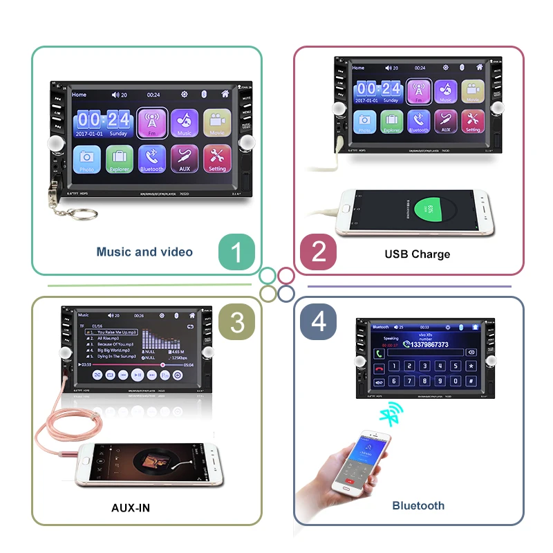 Авторадио 2 Din автомобильное радио 6 ''дюймовый ЖК сенсорный экран