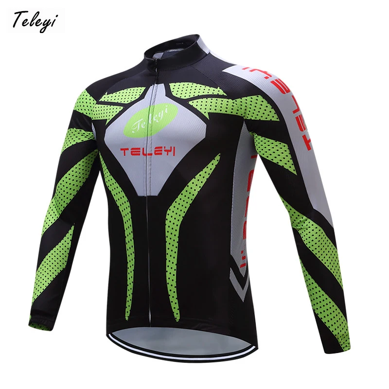 

Teleyi дышащая одежда для велоспорта, осенняя MTB велосипедная Джерси с длинным рукавом, Мужская велосипедная рубашка, профессиональная команд...