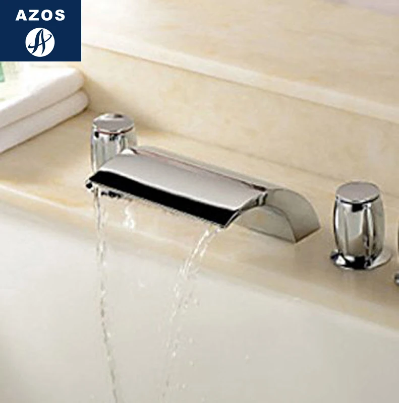 Сплит-смеситель Azos водопад латунь хром искусственный балкон ниже счетчика