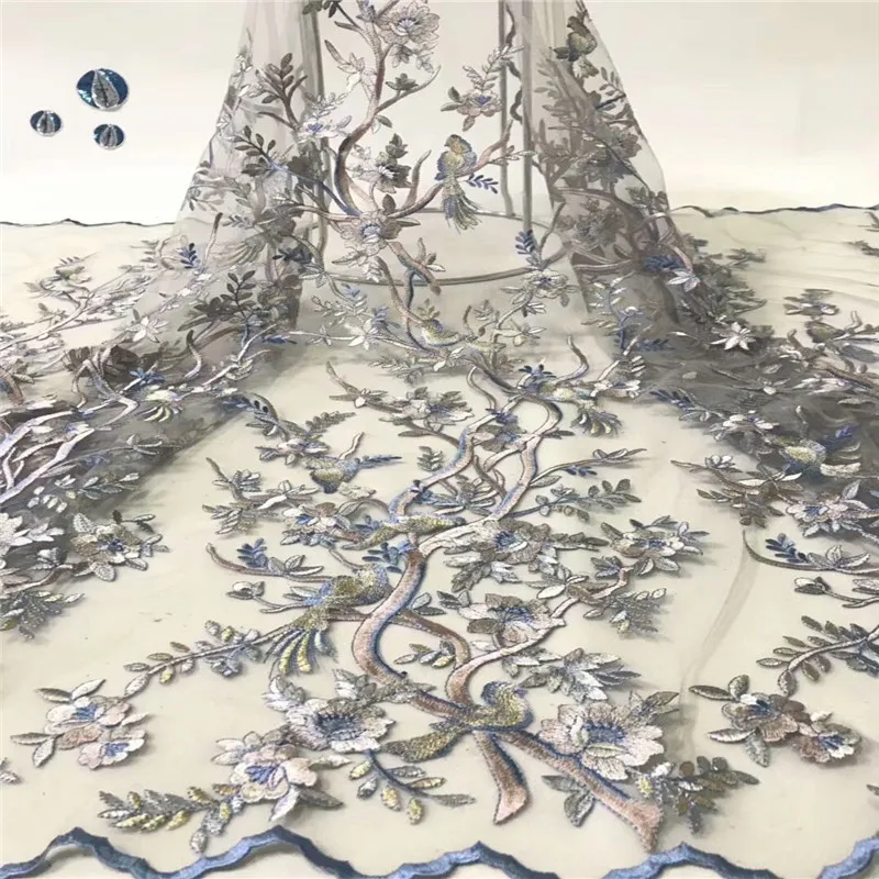 2019 Новый дизайн Африканский тюль кружевная ткань Высокое качество 3d французская