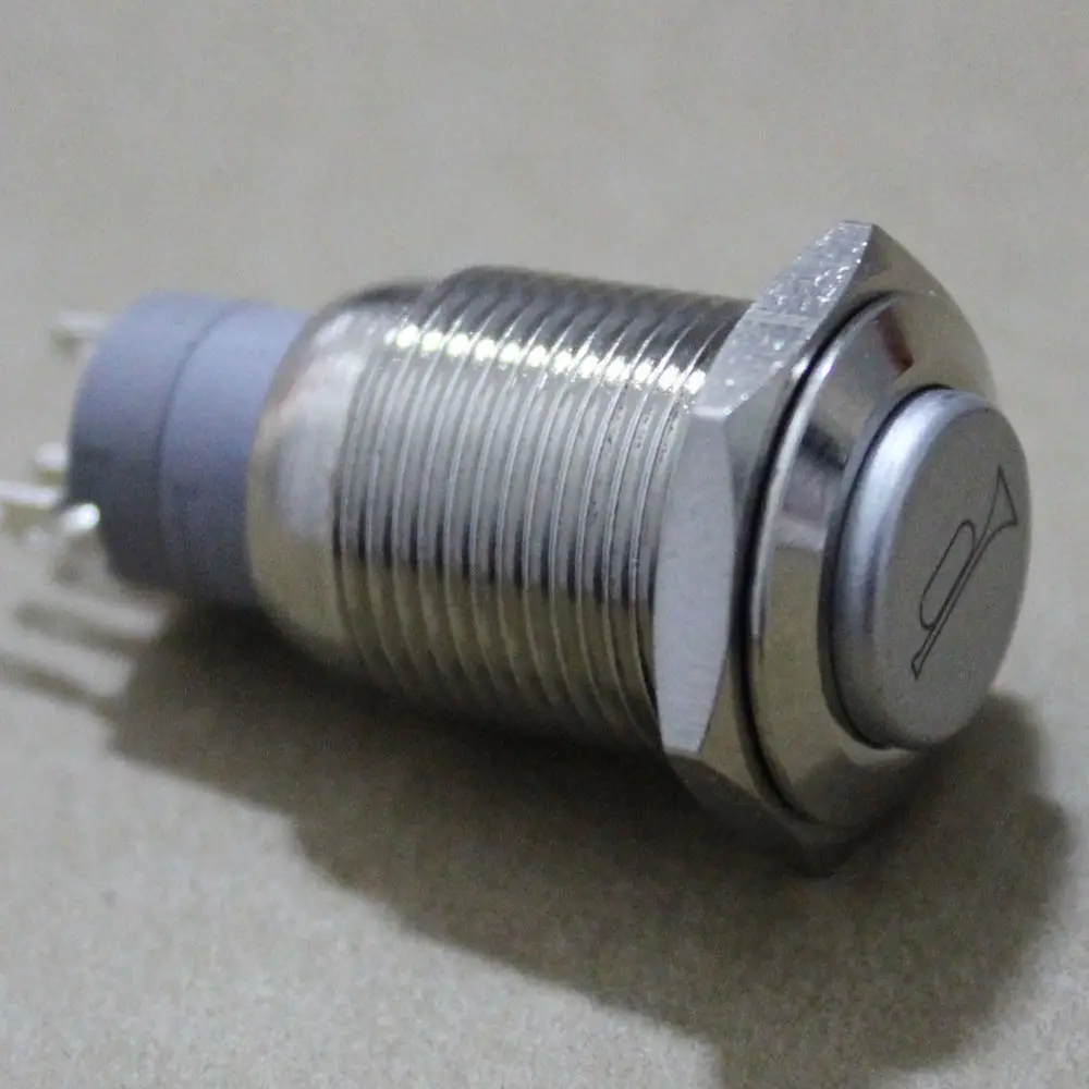 EE support Red LED16mm Momentary Push Button Switch Metal Car Accessories Speaker Bell Horn Styling | Автомобили и мотоциклы