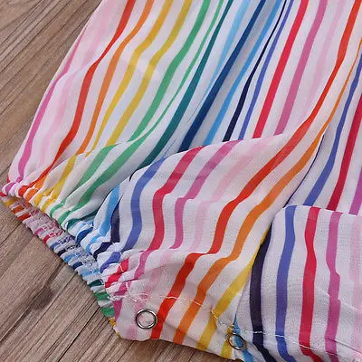 Милые детские радужные полосатые боди одежда для маленьких девочек комбинезон |