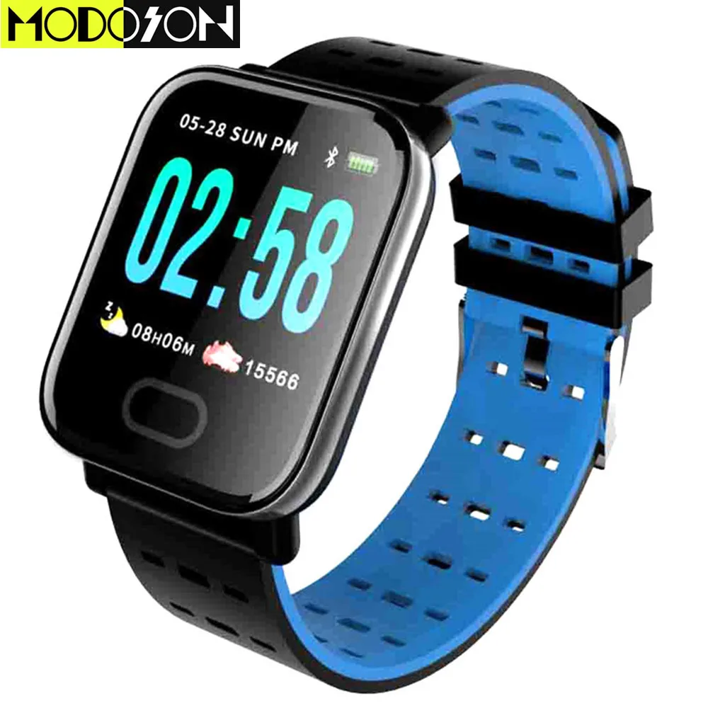 Смарт-браслет MODOSON A6 с Bluetooth Смарт-часы пульсометром для фитнеса iwo Huawei Xiaomi Samsung Apple