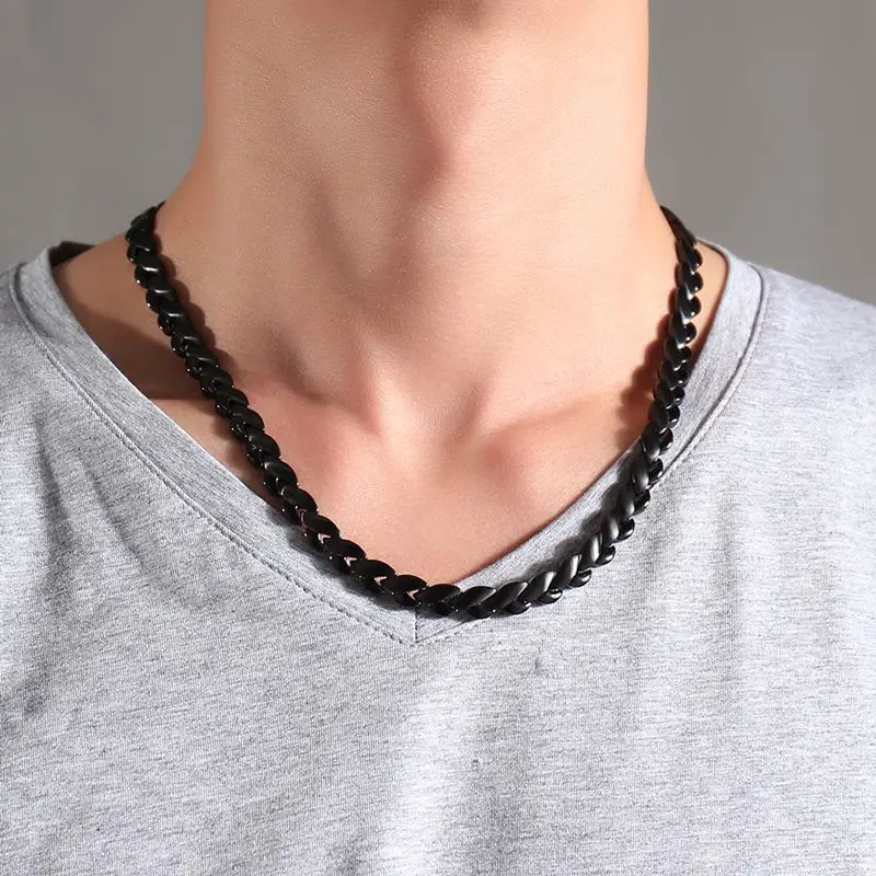 Ожерелье мужское из нержавеющей стали 4 в 1 с ионами энергии|fashion jewelry|jewelry fashionfashion