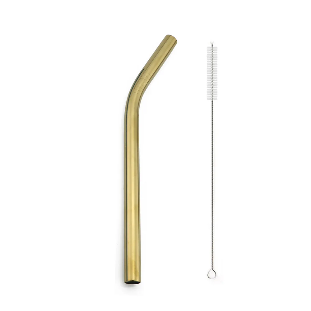 Gold 215x12mm Очень широкая металлическая соломинка, соломинка из нержавеющей стали, многоразовые соломинки для питья, диаметр 12 мм, трубка для смузи, тапиока, жемчуг, вечерние - Цвет: Gold 215x12mm
