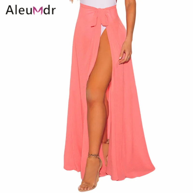 Aleumdr Лето Женщины прикрыть длинные сексуальные Sheer wrap пляжные бикини Up Юбка