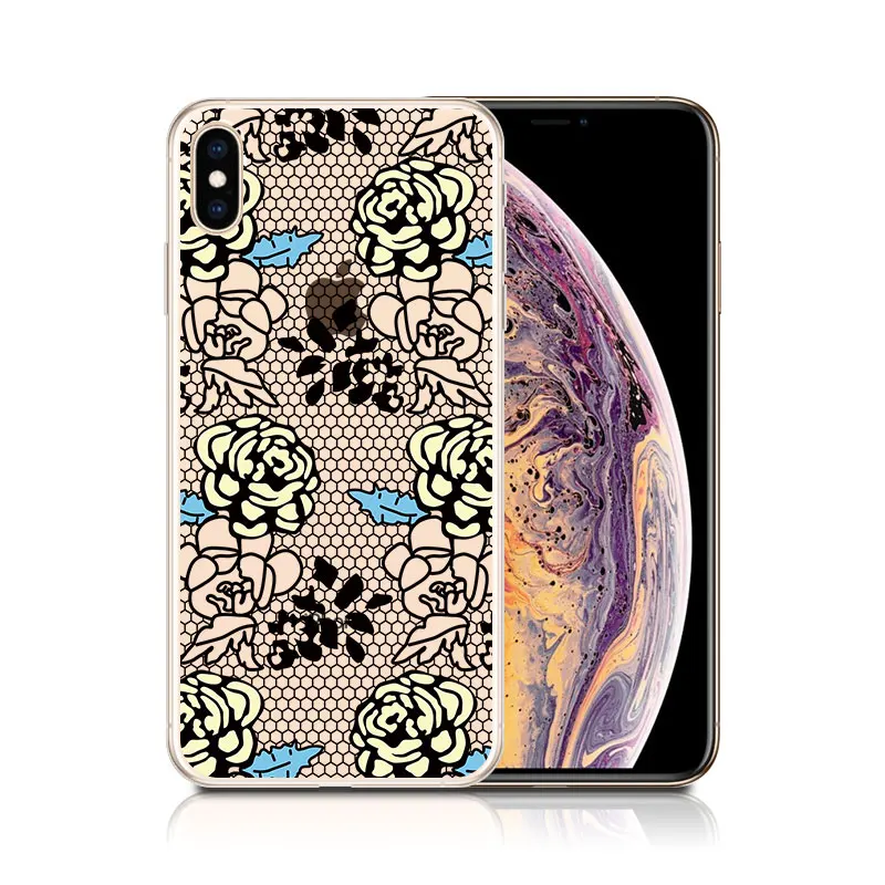 FORLAS Elegant Patterned case for iphone xs max soft TPU COVER Silicone iphone8 x xr Back Capa |