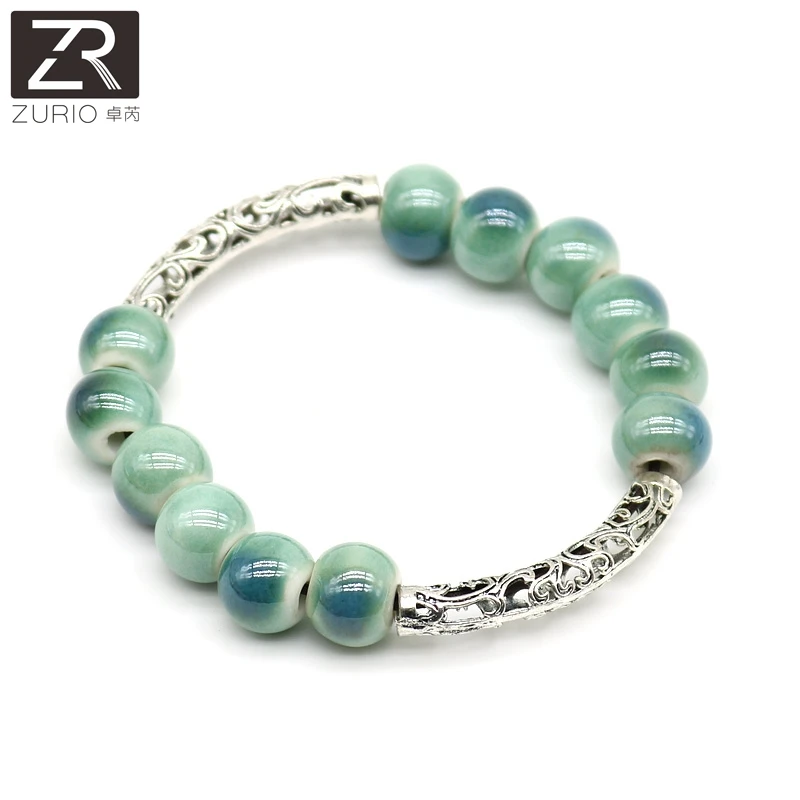 Zurio Женские модные браслеты Национальный стиль Восстановление древних обычаев - керамические изделия высокой температуры ручной работы.