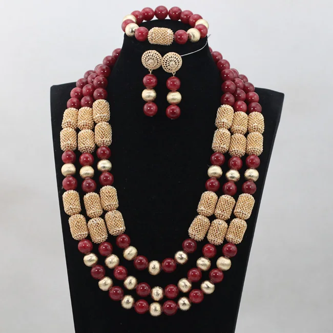 2017 последние 16 цветов в наличии Новые нигерийские Свадебные бусы Ювелирные