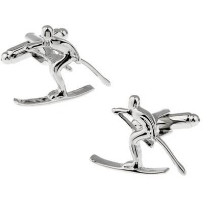 

HYX Luxury shirt Silvery skiing cufflink for mens Brand cuff buttons cuff links High Quality abotoaduras Jewelry