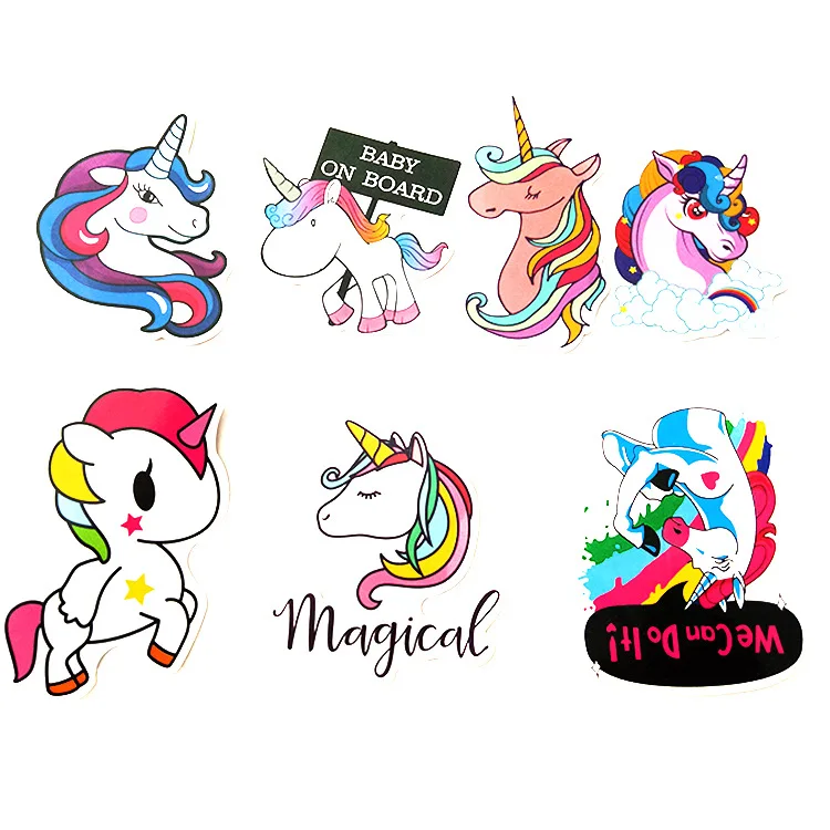 7 шт./партия милая наклейка с единорогом смешанный стиль Детская мечта мультфильм