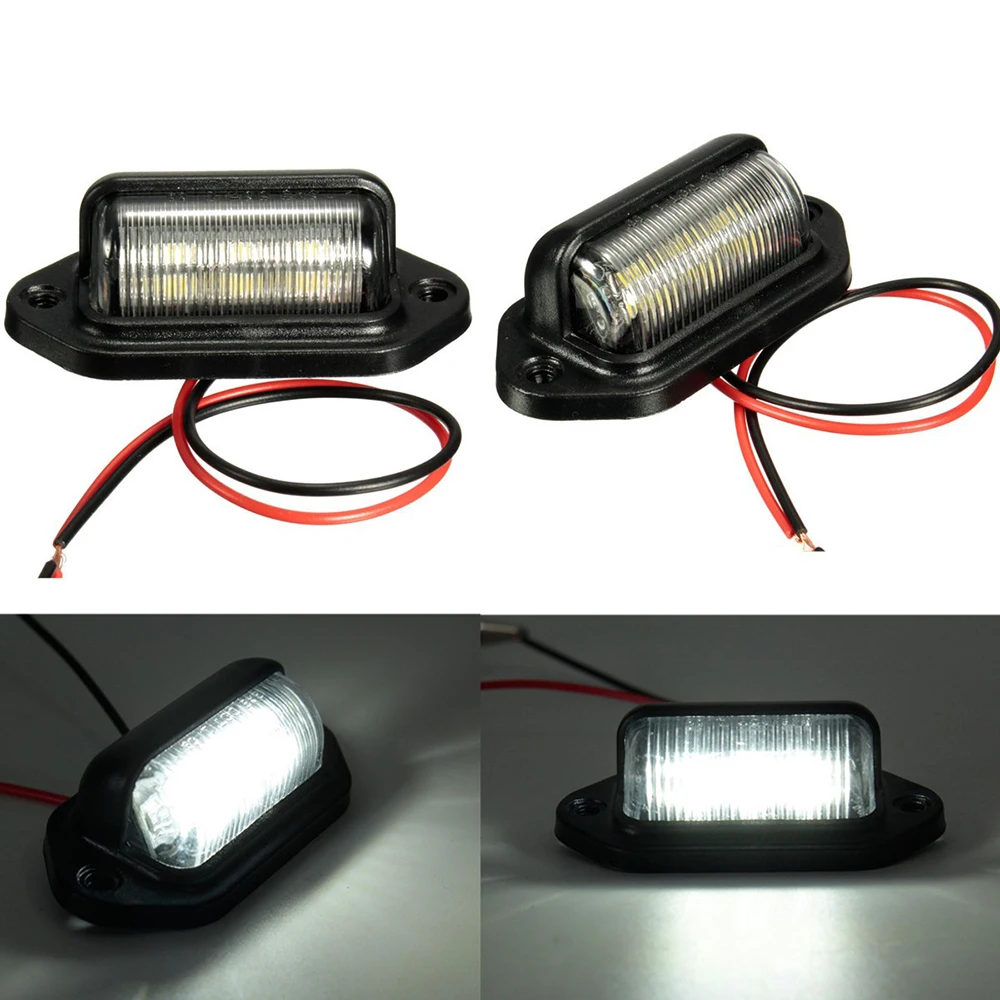 

license Plate lights Truck trailer lamp truck Bulbs 6LED for Boat Motorcycle RV Trailer 12V Number Plate Light Car Accessories