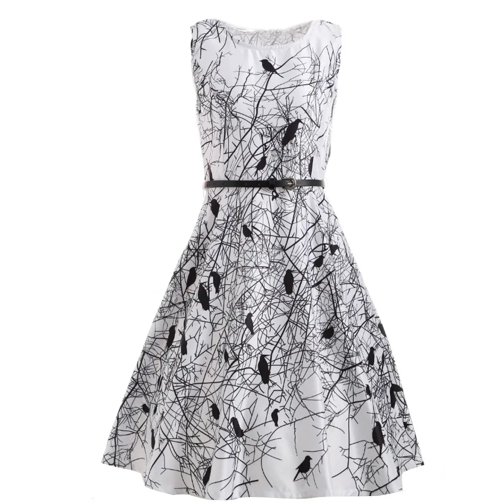 Zomerjurk dames 2019 Для женщин ретро платье ремень летнее элегантные облегающие без